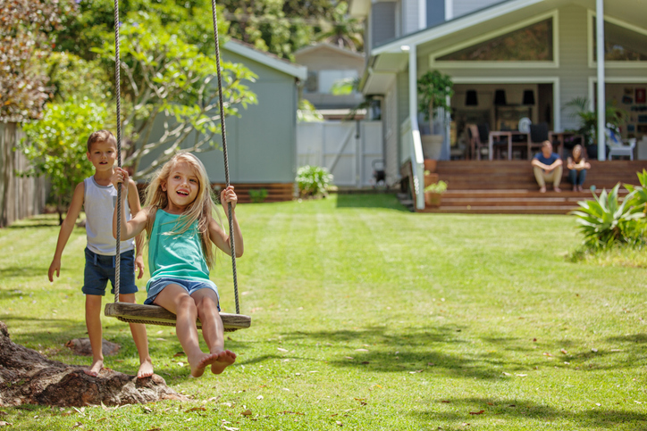 Kids Enjoying their back yard in Catherine fields